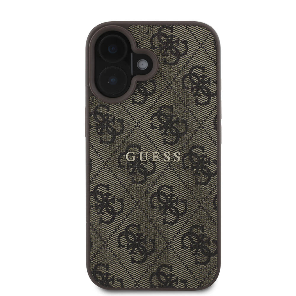 iPhone 16 Kılıf Guess Orijinal Lisanslı M-safe Şarj Özellikli 4G Desenli Yazı Logolu Kılıf