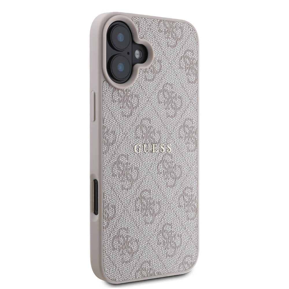 iPhone 16 Kılıf Guess Orijinal Lisanslı M-safe Şarj Özellikli 4G Desenli Yazı Logolu Kılıf