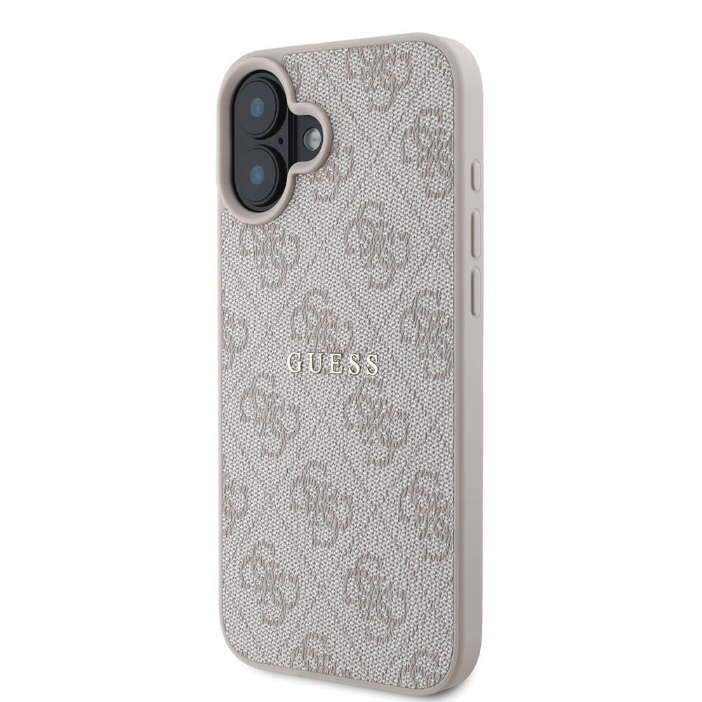 iPhone 16 Kılıf Guess Orijinal Lisanslı M-safe Şarj Özellikli 4G Desenli Yazı Logolu Kılıf