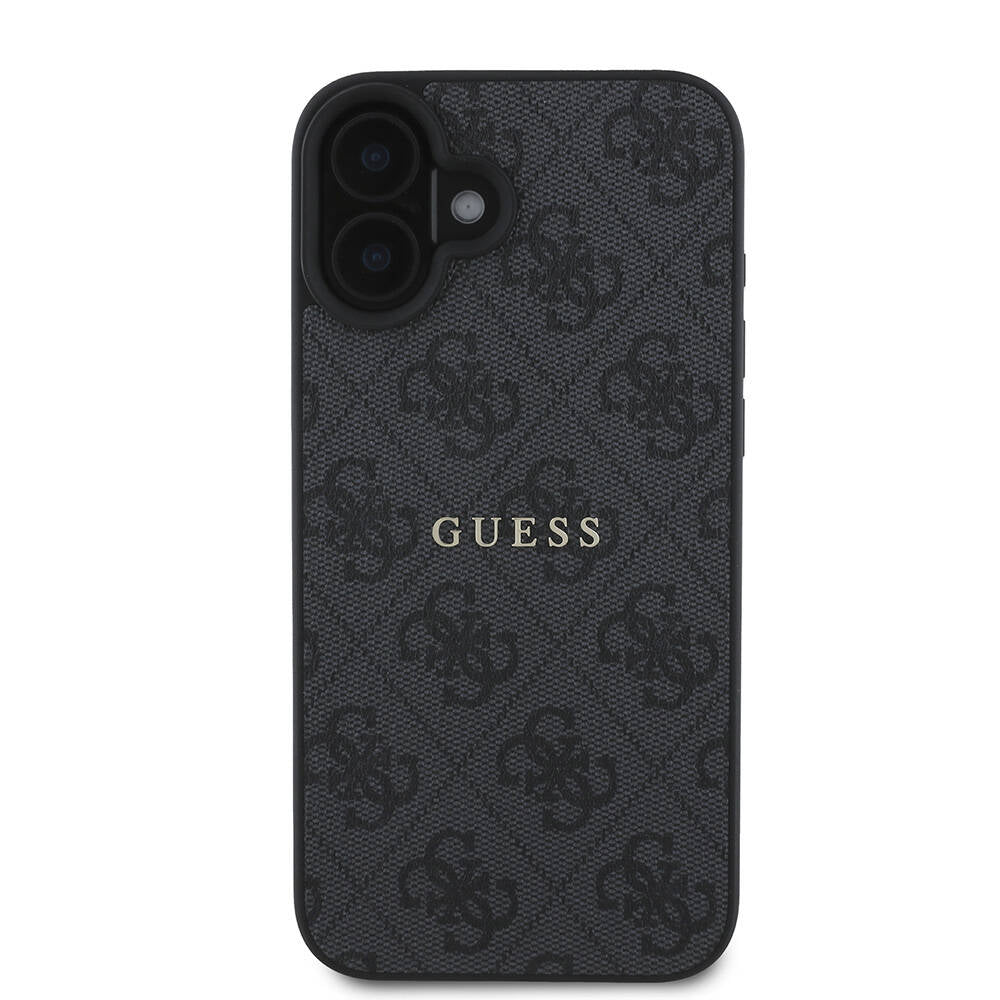 iPhone 16 Kılıf Guess Orijinal Lisanslı M-safe Şarj Özellikli 4G Desenli Yazı Logolu Kılıf