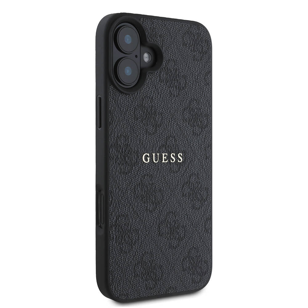 iPhone 16 Kılıf Guess Orijinal Lisanslı M-safe Şarj Özellikli 4G Desenli Yazı Logolu Kılıf