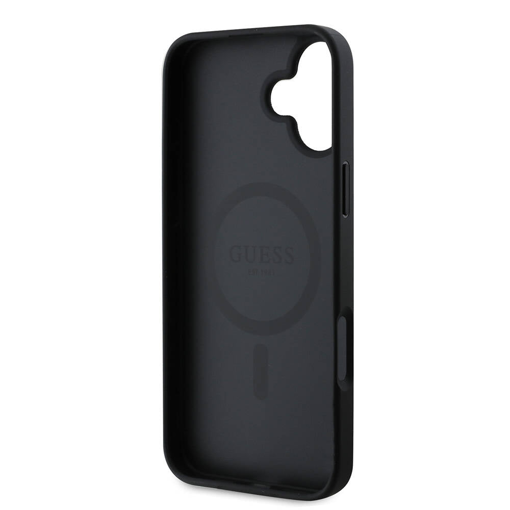 iPhone 16 Kılıf Guess Orijinal Lisanslı M-safe Şarj Özellikli 4G Desenli Yazı Logolu Kılıf