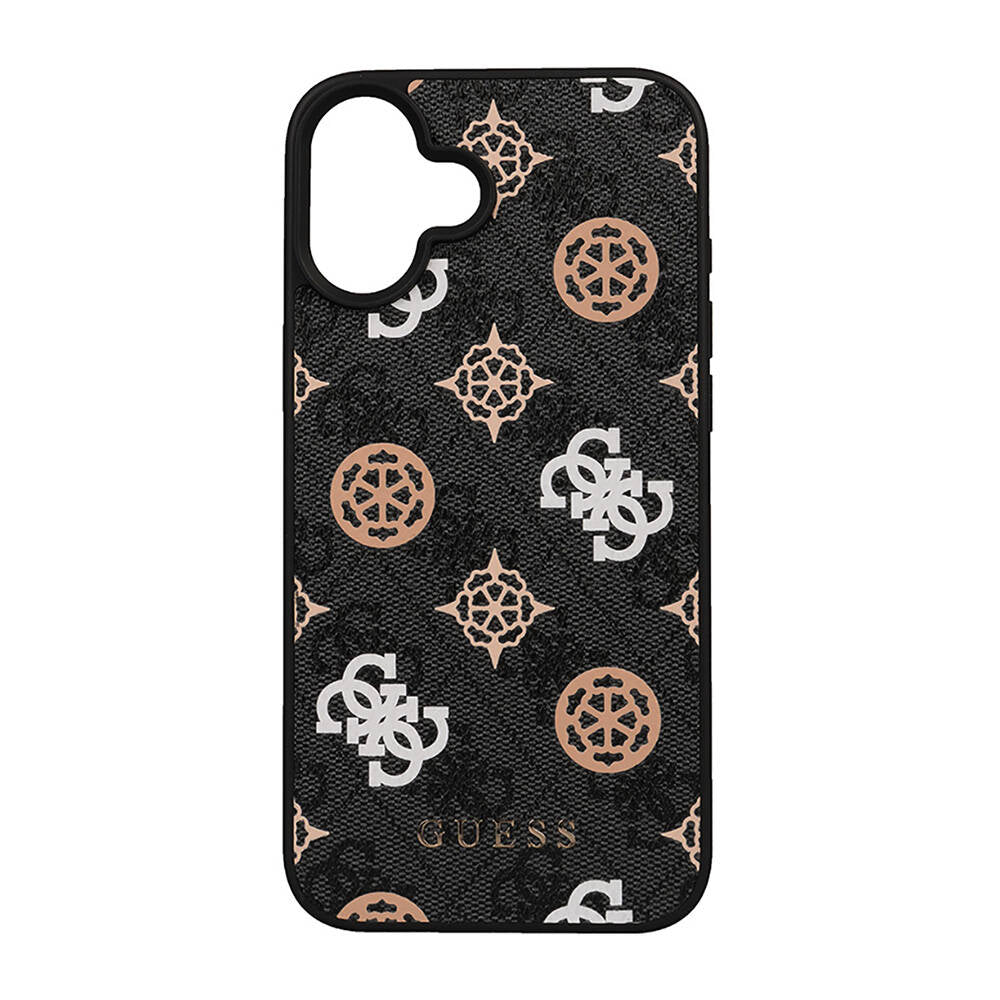 iPhone 16 Kılıf Guess Orijinal Lisanslı M-safe Şarj Özellikli 4G Desenli Yazı Logolu Peony Kılıf