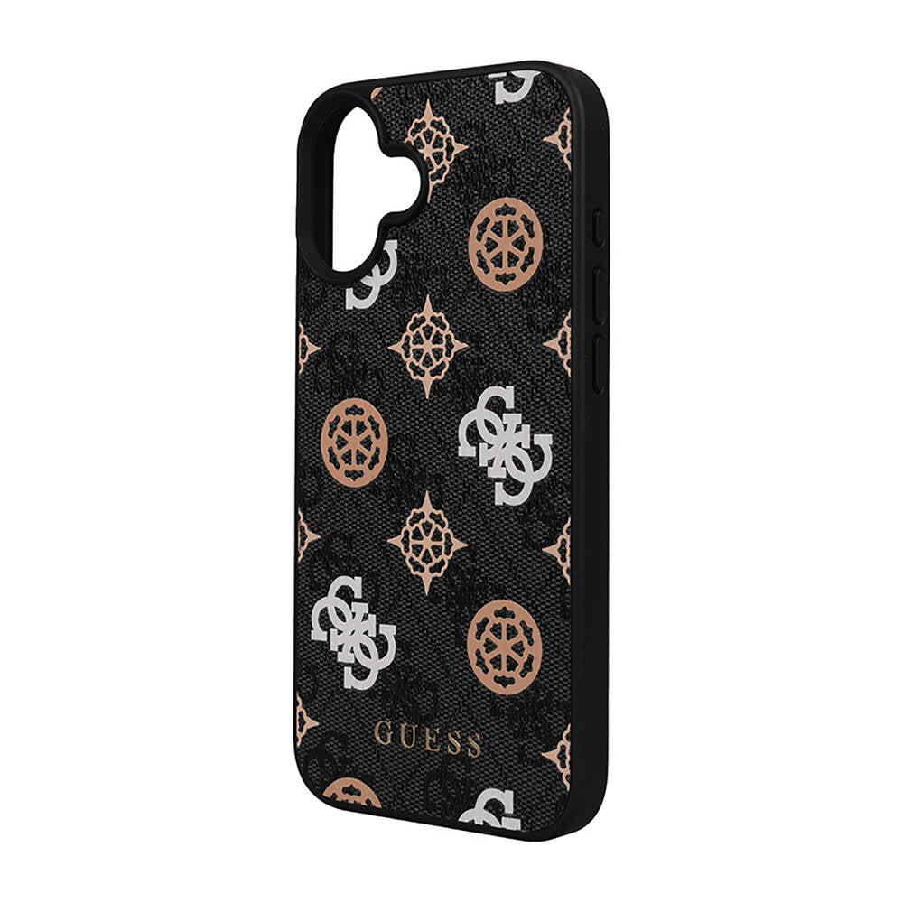 iPhone 16 Kılıf Guess Orijinal Lisanslı M-safe Şarj Özellikli 4G Desenli Yazı Logolu Peony Kılıf