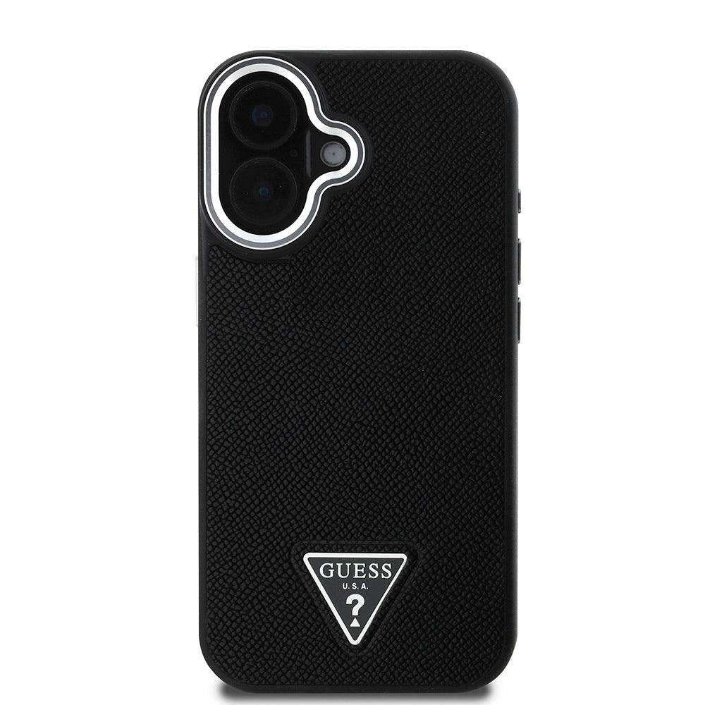 iPhone 16 Kılıf Guess Orijinal Lisanslı M-safe Şarj Özellikli Grained Triangle Kılıf