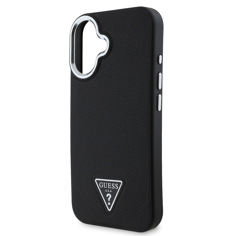 iPhone 16 Kılıf Guess Orijinal Lisanslı M-safe Şarj Özellikli Grained Triangle Kılıf