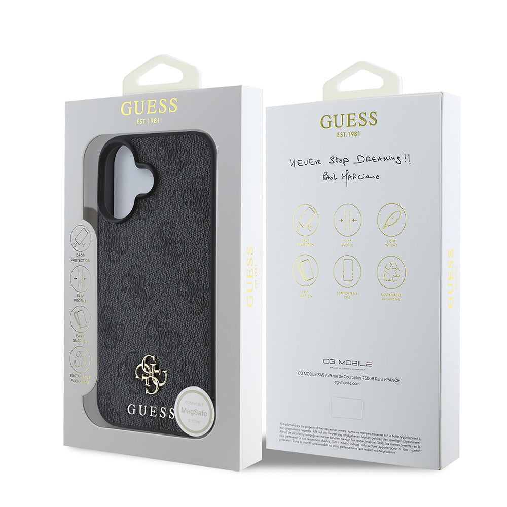 iPhone 16 Kılıf Guess Orijinal Lisanslı M-safe Şarj Özellikli Small 4G Classic Kılıf