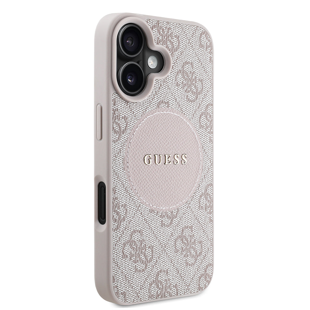 iPhone 16 Kılıf Guess Orijinal Lisanslı M-safe Şarj Özellikli Yazı Logolu Circle Classic Kılıf