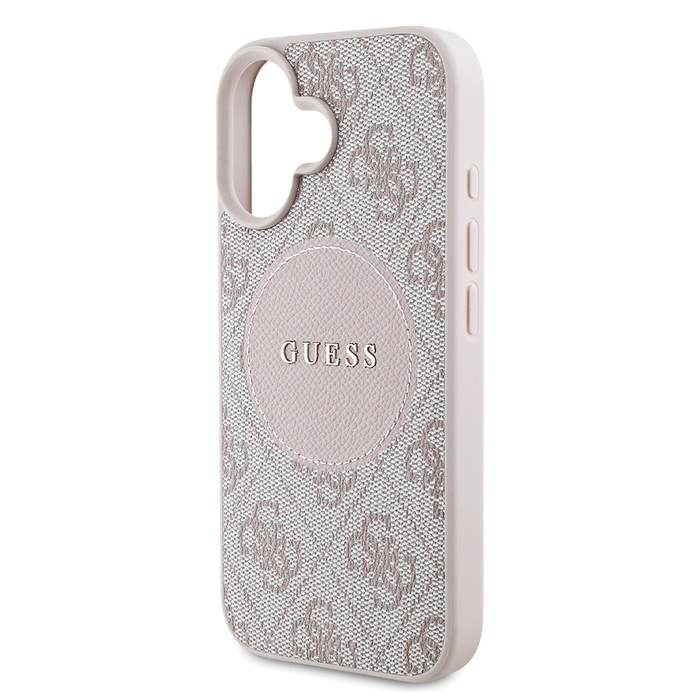 iPhone 16 Kılıf Guess Orijinal Lisanslı M-safe Şarj Özellikli Yazı Logolu Circle Classic Kılıf