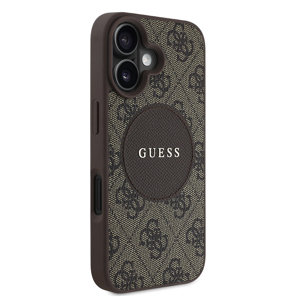 iPhone 16 Kılıf Guess Orijinal Lisanslı M-safe Şarj Özellikli Yazı Logolu Circle Classic Kılıf