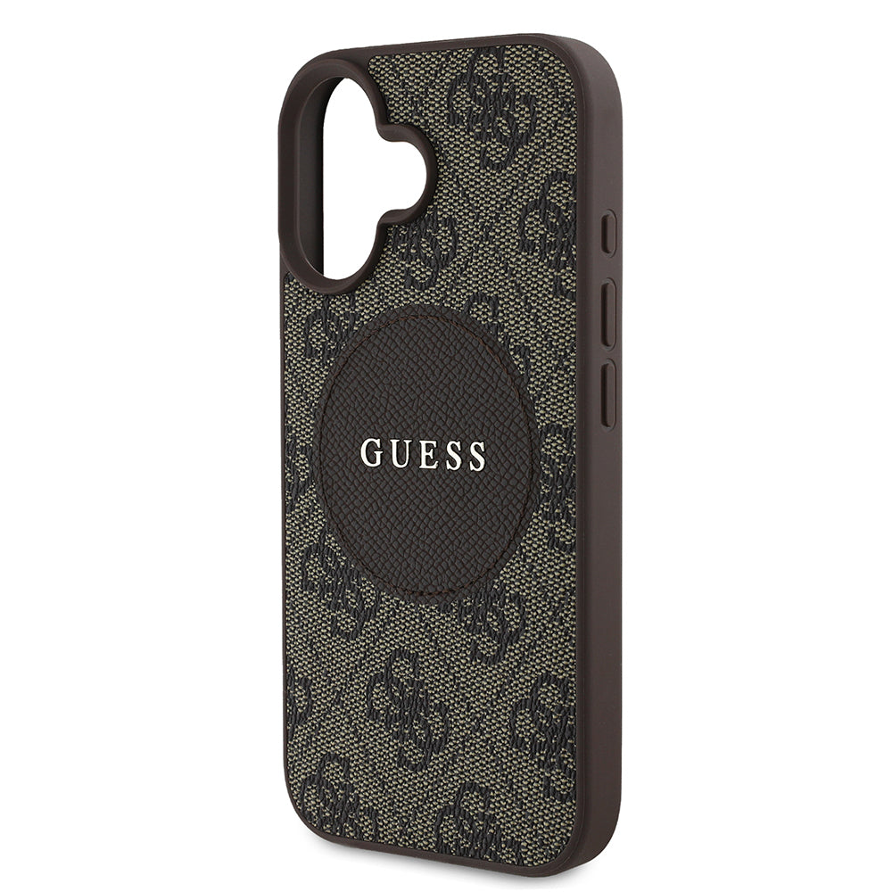 iPhone 16 Kılıf Guess Orijinal Lisanslı M-safe Şarj Özellikli Yazı Logolu Circle Classic Kılıf