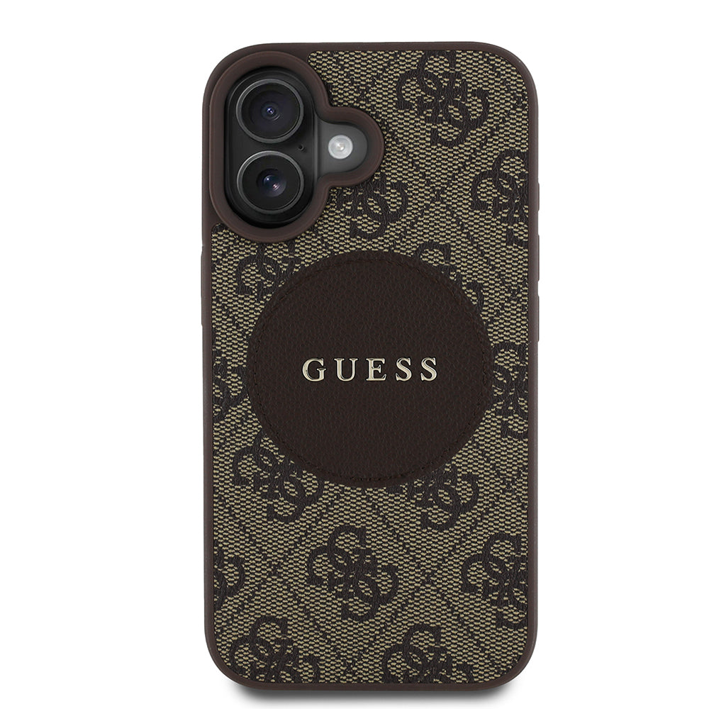 iPhone 16 Kılıf Guess Orijinal Lisanslı M-safe Şarj Özellikli Yazı Logolu Circle Classic Kılıf