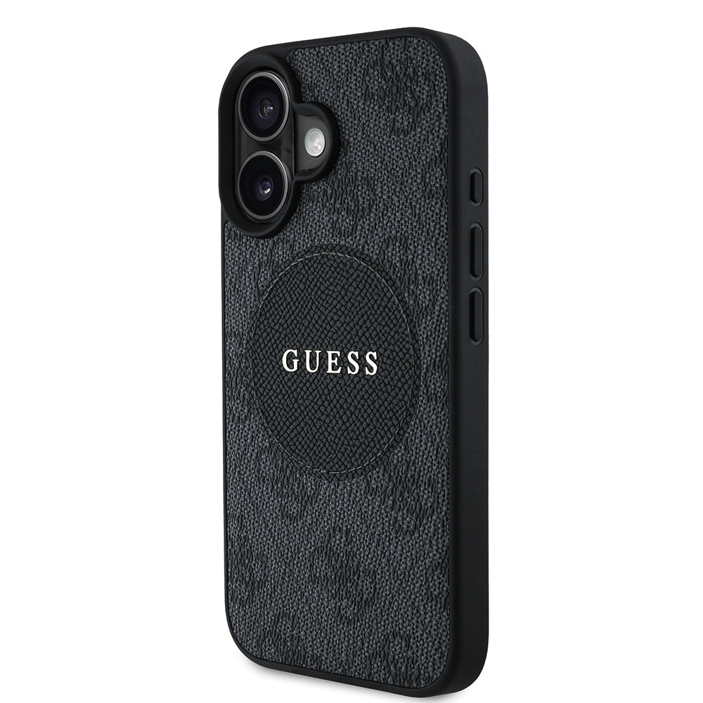 iPhone 16 Kılıf Guess Orijinal Lisanslı M-safe Şarj Özellikli Yazı Logolu Circle Classic Kılıf