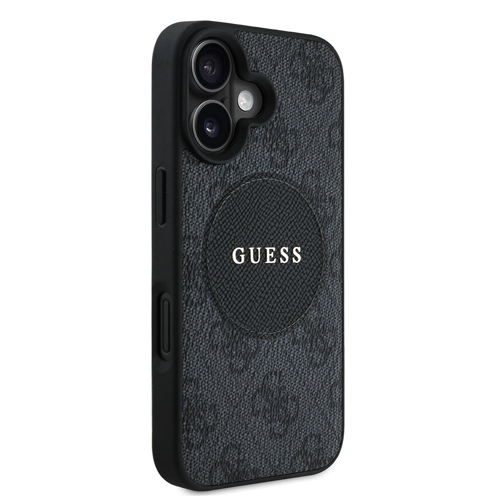 iPhone 16 Kılıf Guess Orijinal Lisanslı M-safe Şarj Özellikli Yazı Logolu Circle Classic Kılıf
