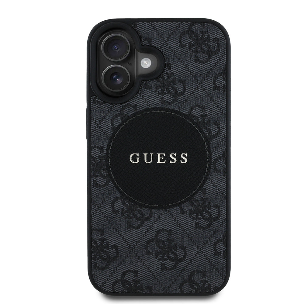 iPhone 16 Kılıf Guess Orijinal Lisanslı M-safe Şarj Özellikli Yazı Logolu Circle Classic Kılıf