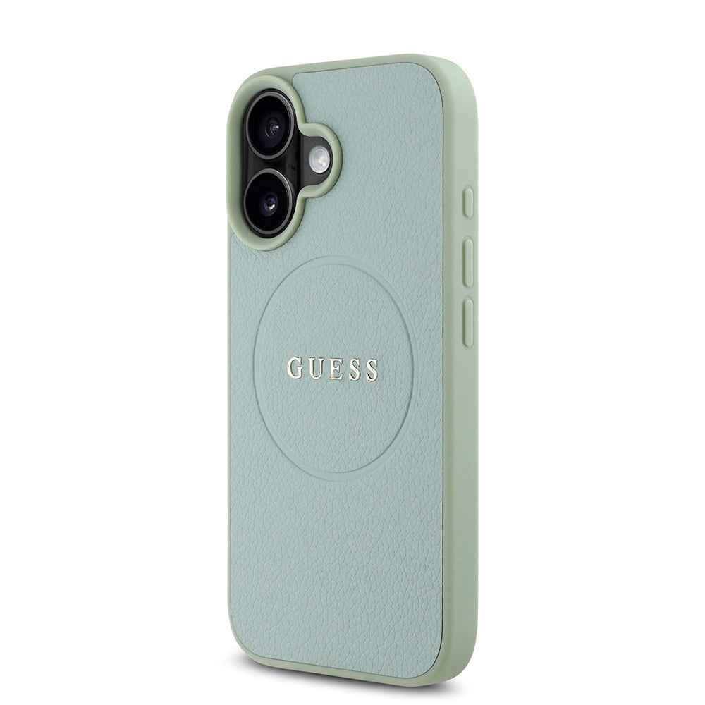 iPhone 16 Kılıf Guess Orijinal Lisanslı M-safe Şarj Özellikli Yazı Logolu Grained Kılıf