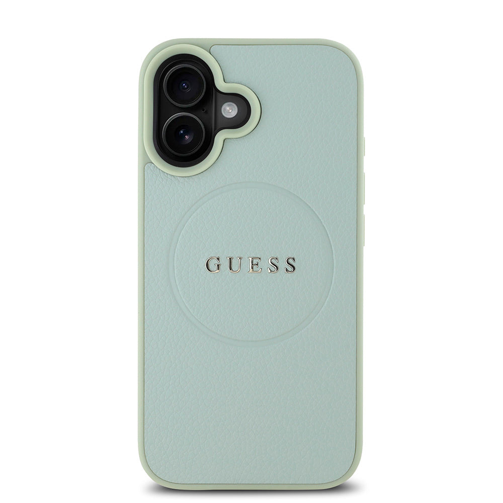 iPhone 16 Kılıf Guess Orijinal Lisanslı M-safe Şarj Özellikli Yazı Logolu Grained Kılıf