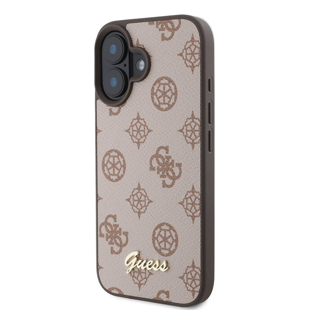 iPhone 16 Kılıf Guess Orijinal Lisanslı M-safe Şarj Özellikli Yazı Logolu Peony Kılıf