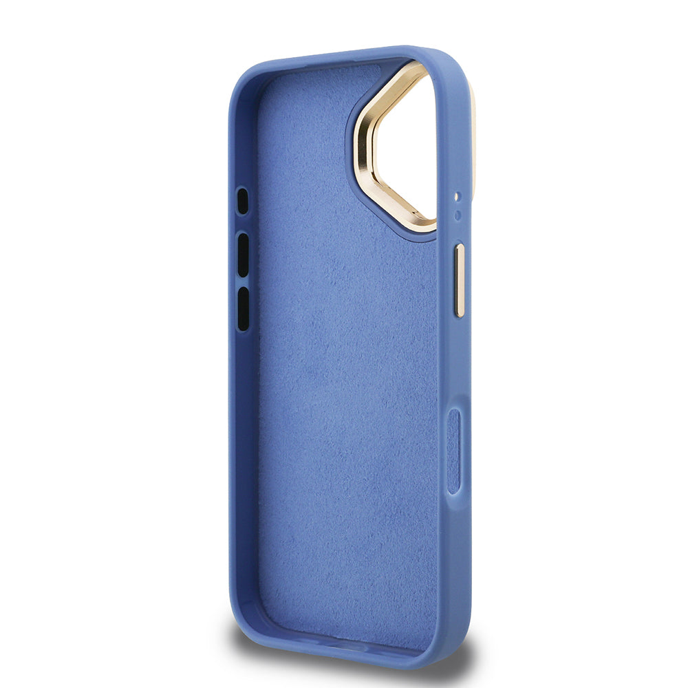 iPhone 16 Kılıf Guess Orijinal Lisanslı PU Deri 4G Desenli Metal Büyük 4G ve Yazı Logolu Kamera Standlı Kılıf