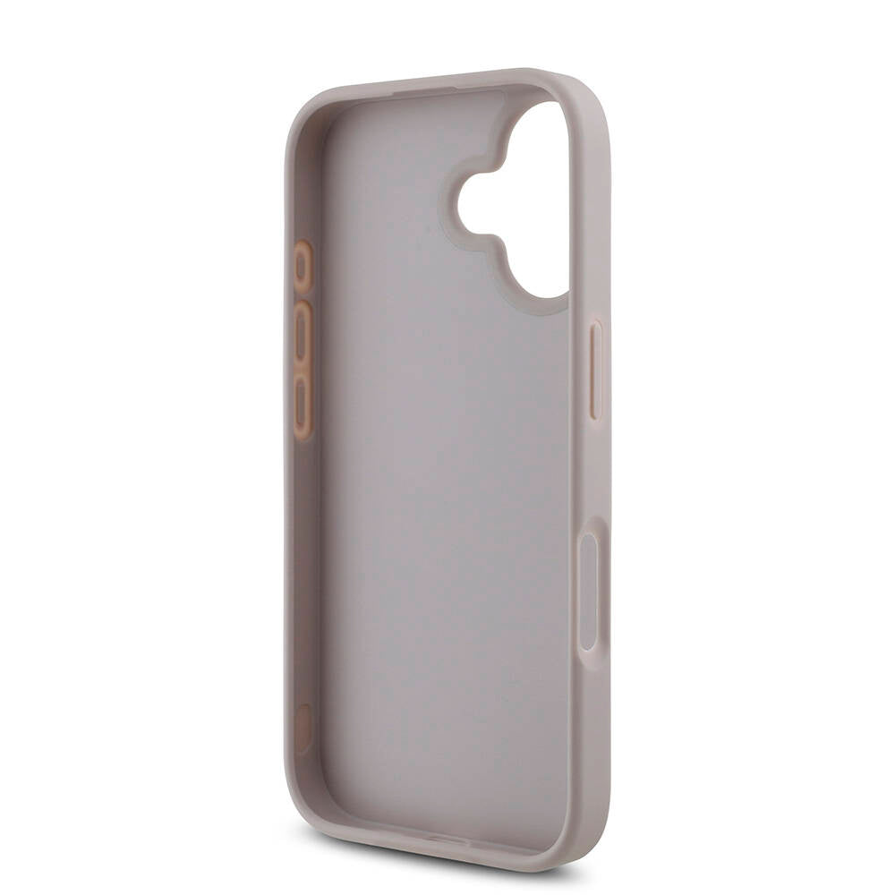 iPhone 16 Kılıf Guess Orijinal Lisanslı PU Deri 4G Desenli Metal Büyük 4G ve Yazı Logolu Kılıf
