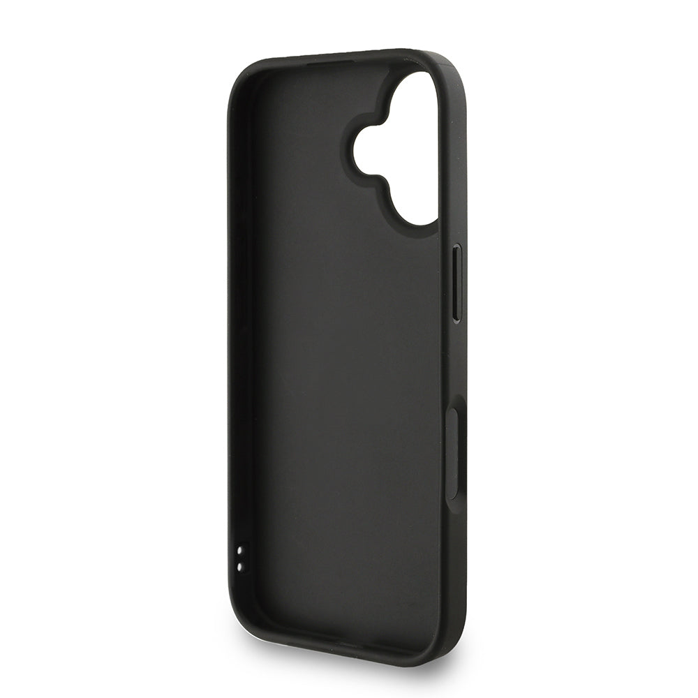 iPhone 16 Kılıf Guess Orijinal Lisanslı PU Deri Bilek Askı İpli Metal Büyük 4G ve Yazı Logolu Kılıf