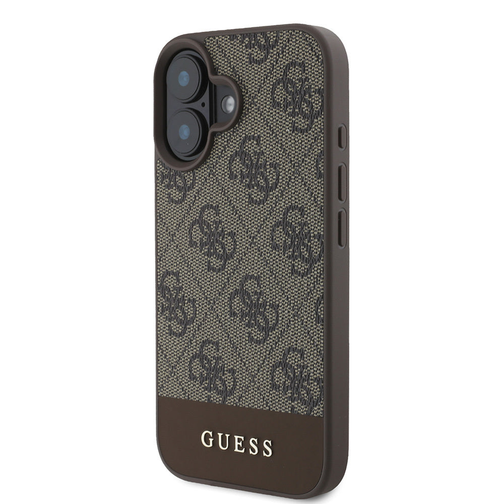 iPhone 16 Kılıf Guess Orijinal Lisanslı PU Deri Şerit Logo Dizaynlı Kılıf