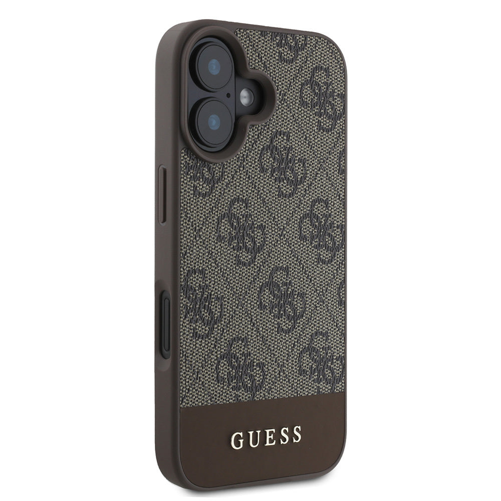 iPhone 16 Kılıf Guess Orijinal Lisanslı PU Deri Şerit Logo Dizaynlı Kılıf