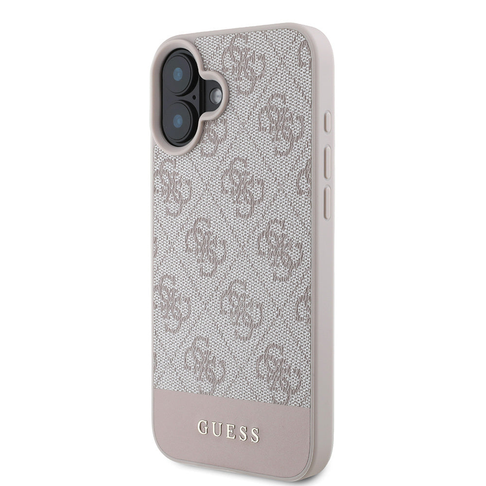 iPhone 16 Kılıf Guess Orijinal Lisanslı PU Deri Şerit Logo Dizaynlı Kılıf