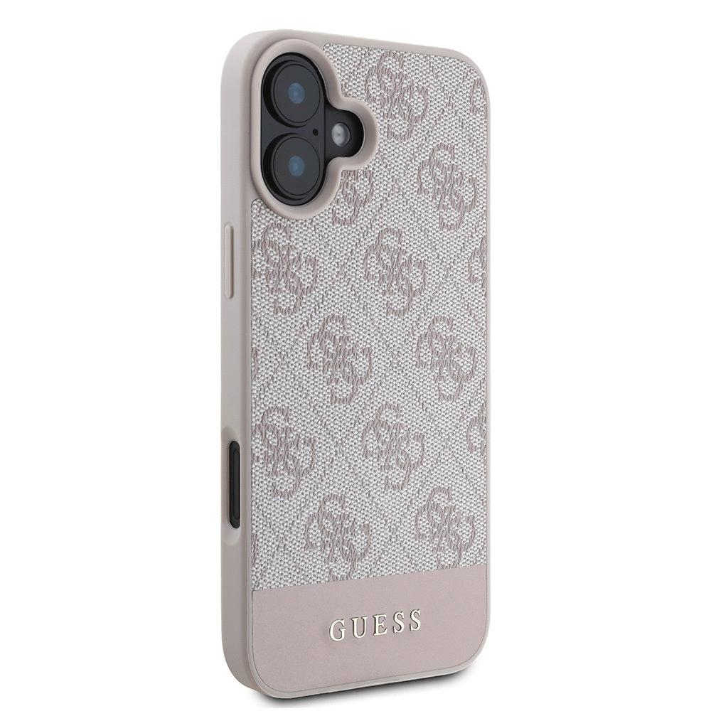 iPhone 16 Kılıf Guess Orijinal Lisanslı PU Deri Şerit Logo Dizaynlı Kılıf
