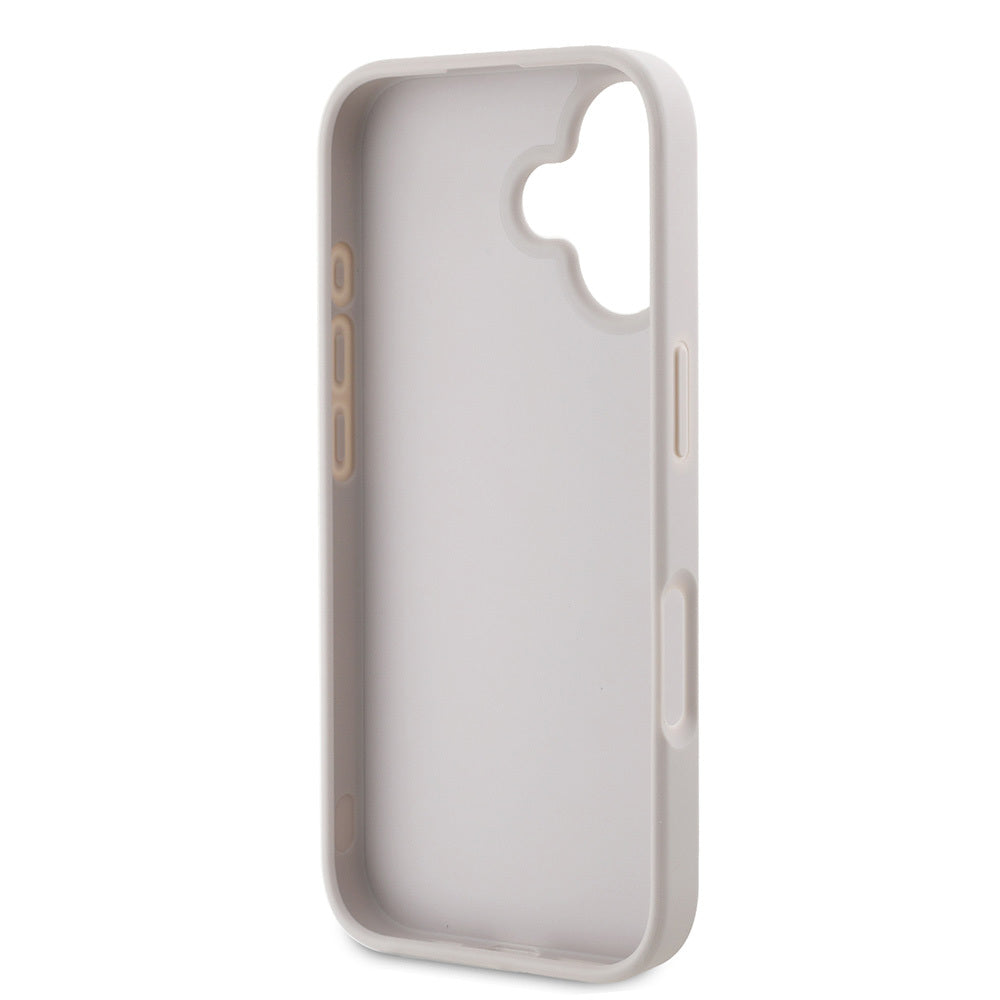 iPhone 16 Kılıf Guess Orijinal Lisanslı PU Deri Taşlı Üçgen Logo 4G Desenli Strass Kılıf