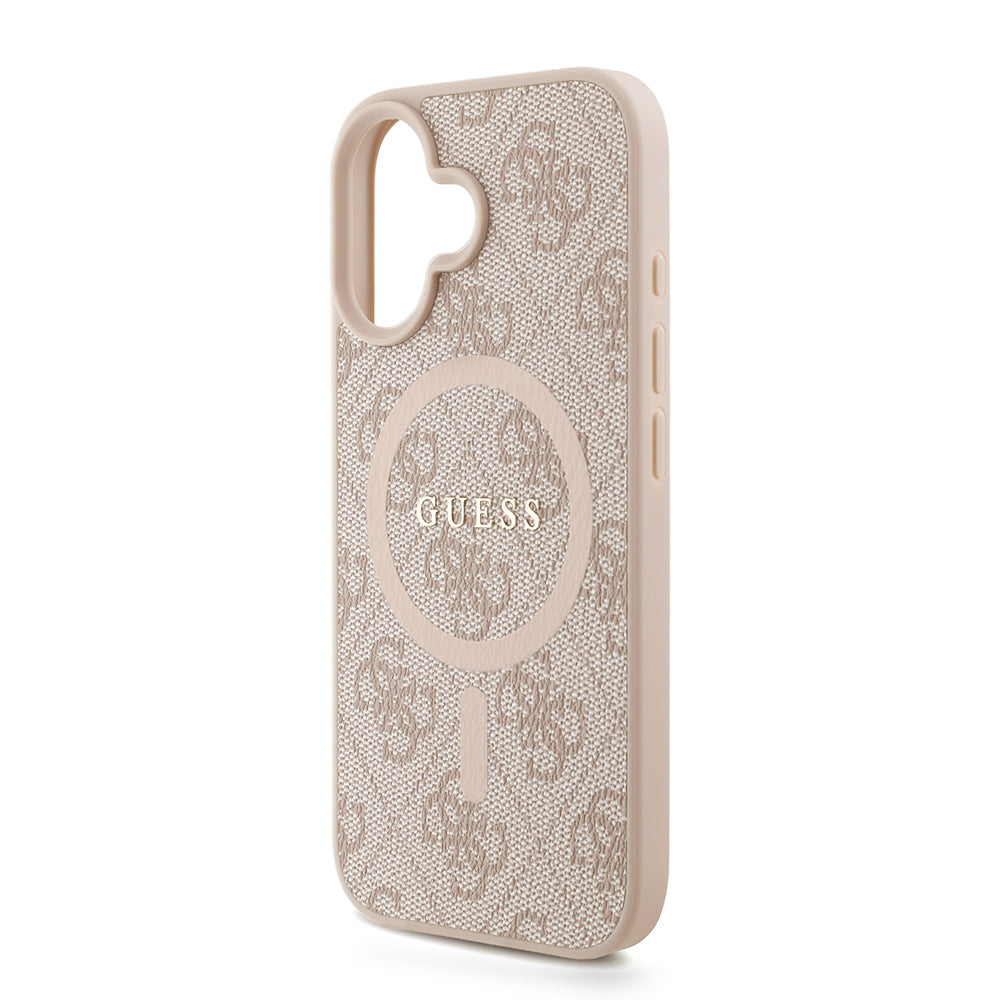 iPhone 16 Kılıf Guess orijinal Lisanslı M-safe Şarj Özellikli PU Deri Bilek Askı İpli Yazı Logolu Kılıf