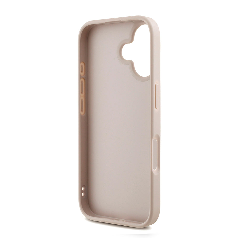 iPhone 16 Kılıf Guess orijinal Lisanslı PU Deri Bilek Askı İpli Metal Büyük 4G ve Yazı Logolu Kılıf