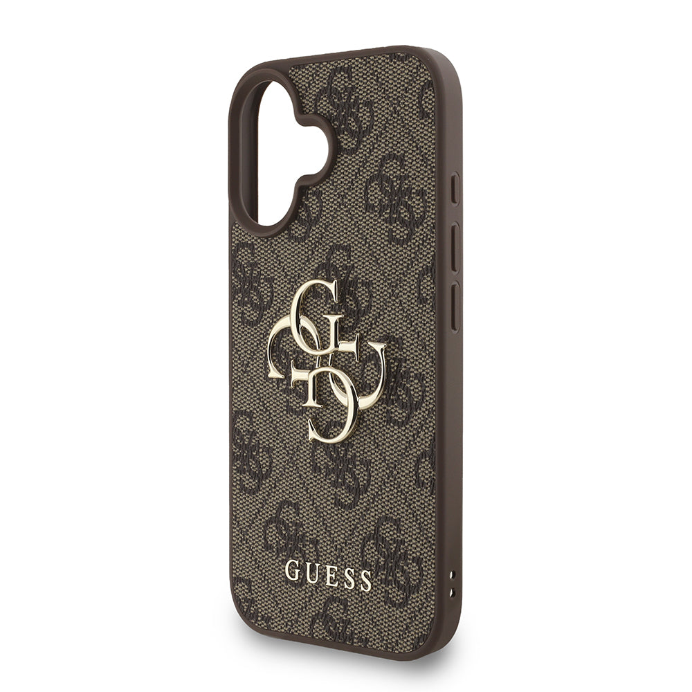 iPhone 16 Kılıf Guess orijinal Lisanslı PU Deri Bilek Askı İpli Metal Büyük 4G ve Yazı Logolu Kılıf
