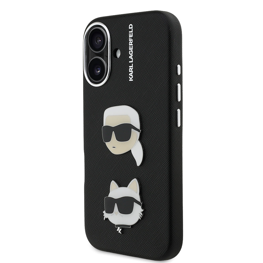 iPhone 16 Kılıf Karl Lagerfeld Orijinal Lisanslı K&C Heads Pin Kılıf