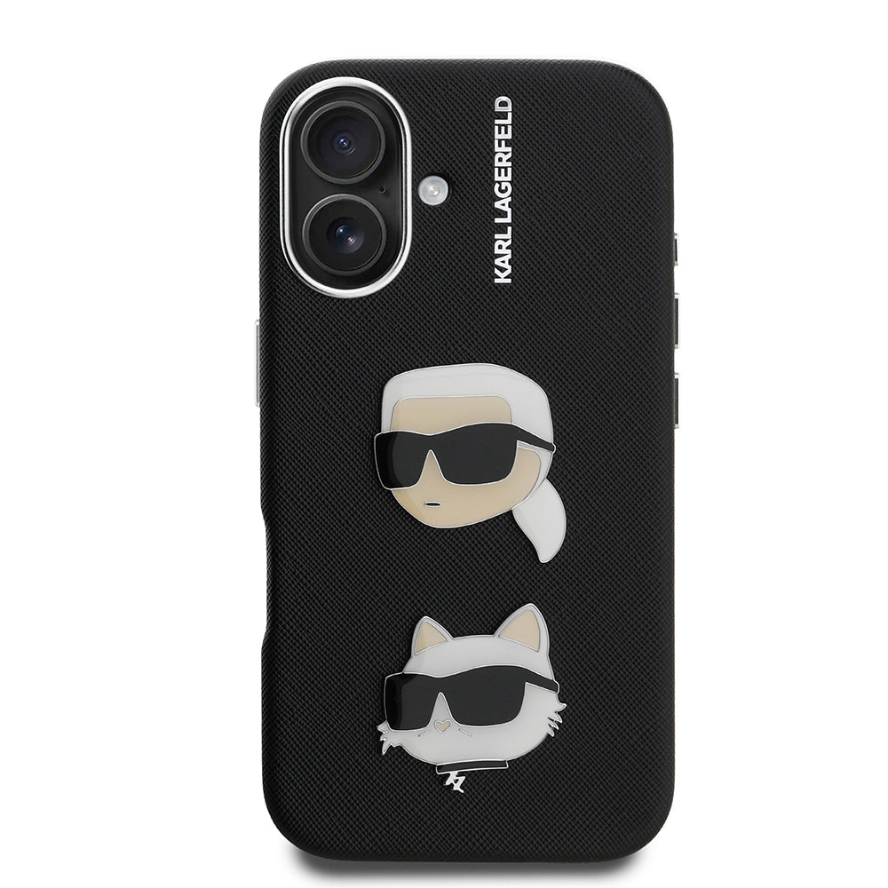 iPhone 16 Kılıf Karl Lagerfeld Orijinal Lisanslı K&C Heads Pin Kılıf