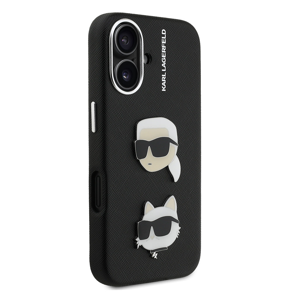 iPhone 16 Kılıf Karl Lagerfeld Orijinal Lisanslı K&C Heads Pin Kılıf