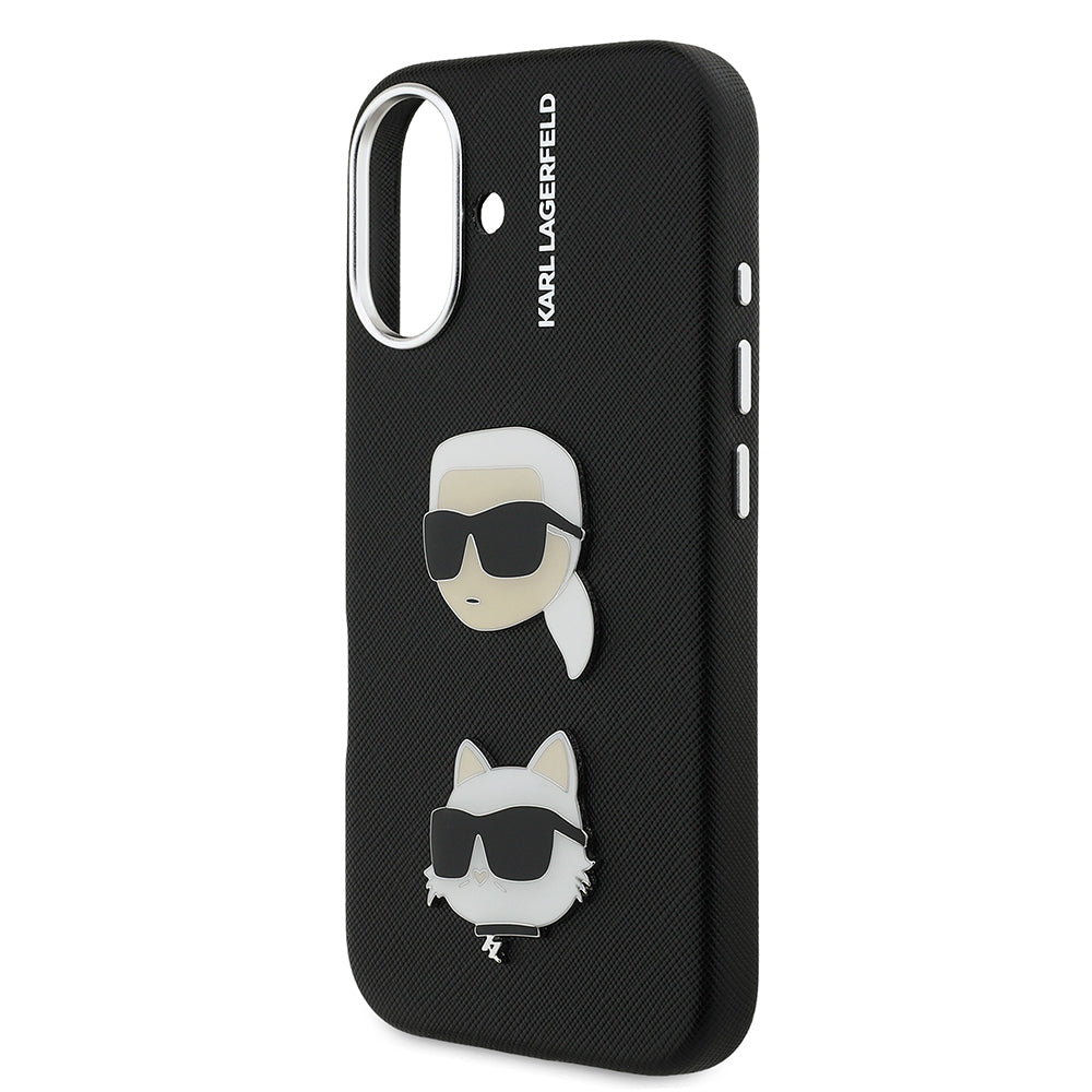 iPhone 16 Kılıf Karl Lagerfeld Orijinal Lisanslı K&C Heads Pin Kılıf
