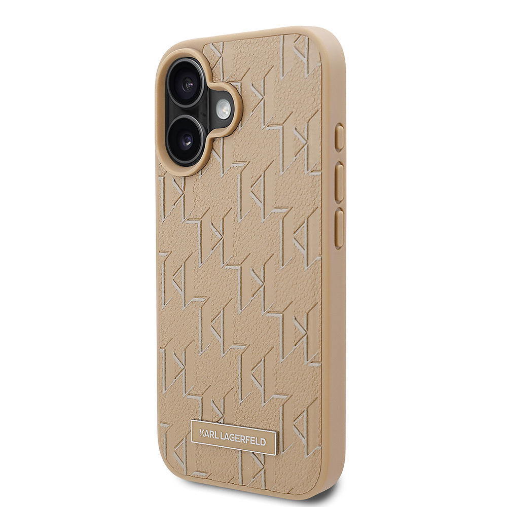 iPhone 16 Kılıf Karl Lagerfeld Orijinal Lisanslı M-safe Şarj Özellikli KL Yazılı Hot Stamp Kılıf