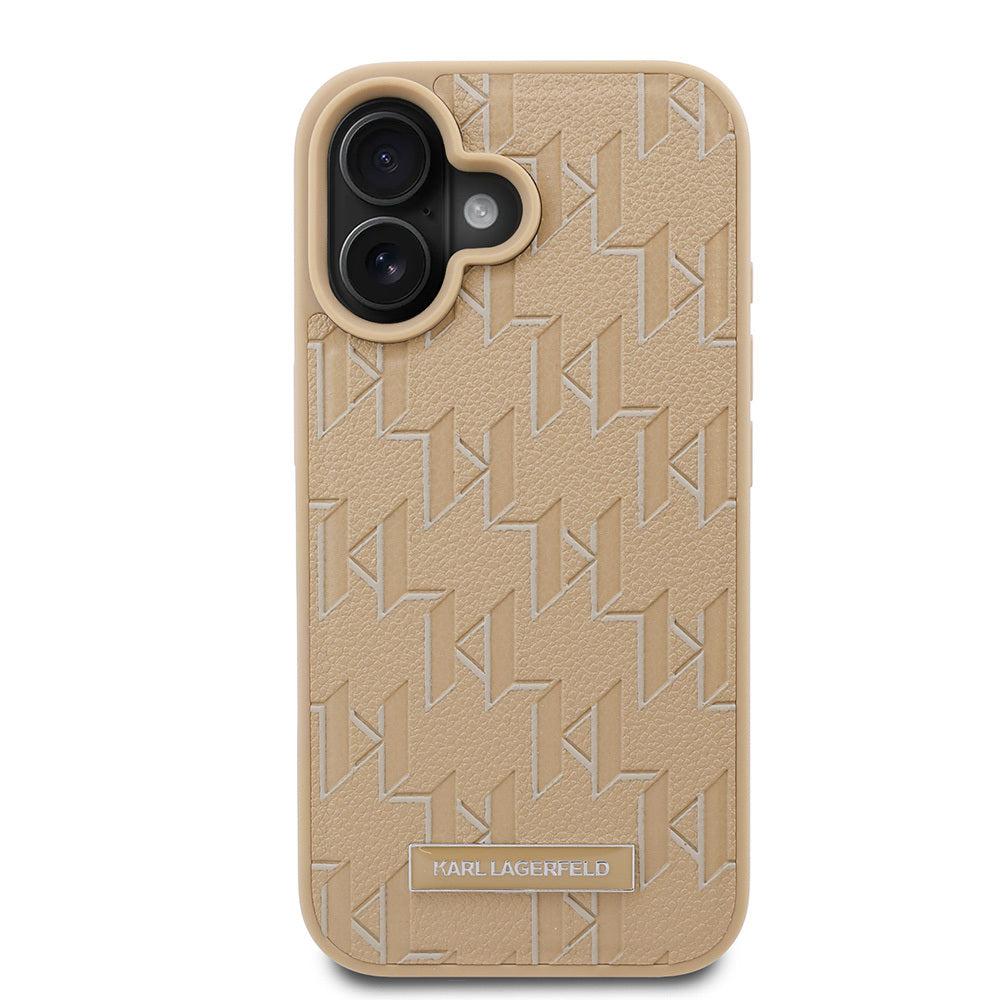 iPhone 16 Kılıf Karl Lagerfeld Orijinal Lisanslı M-safe Şarj Özellikli KL Yazılı Hot Stamp Kılıf