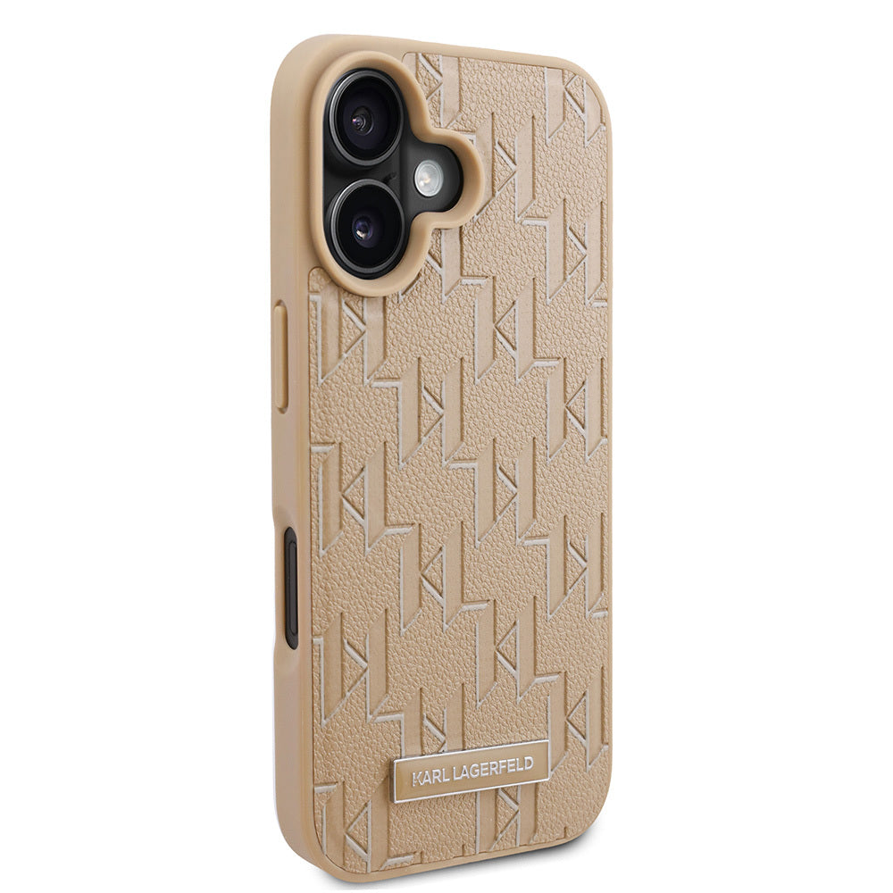 iPhone 16 Kılıf Karl Lagerfeld Orijinal Lisanslı M-safe Şarj Özellikli KL Yazılı Hot Stamp Kılıf