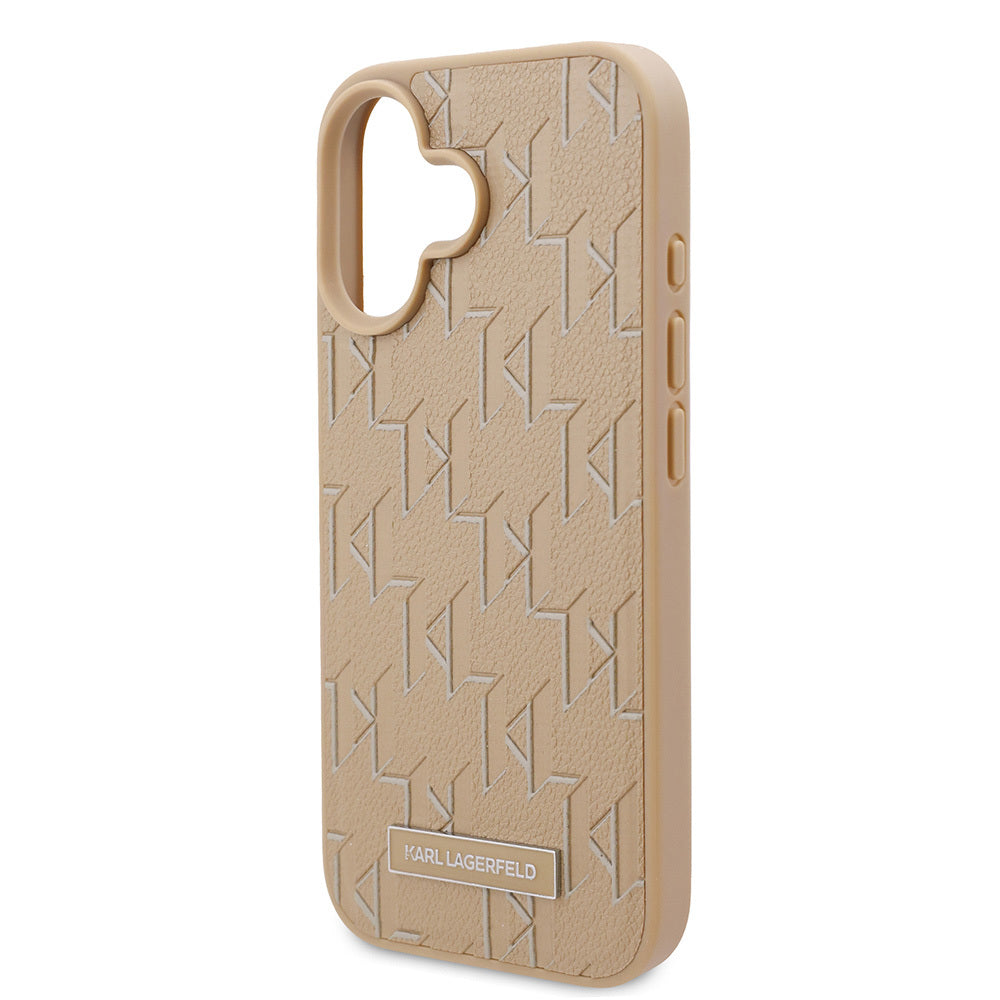 iPhone 16 Kılıf Karl Lagerfeld Orijinal Lisanslı M-safe Şarj Özellikli KL Yazılı Hot Stamp Kılıf