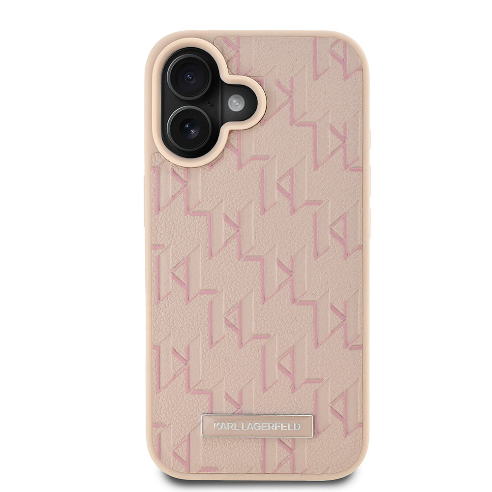 iPhone 16 Kılıf Karl Lagerfeld Orijinal Lisanslı M-safe Şarj Özellikli KL Yazılı Hot Stamp Kılıf