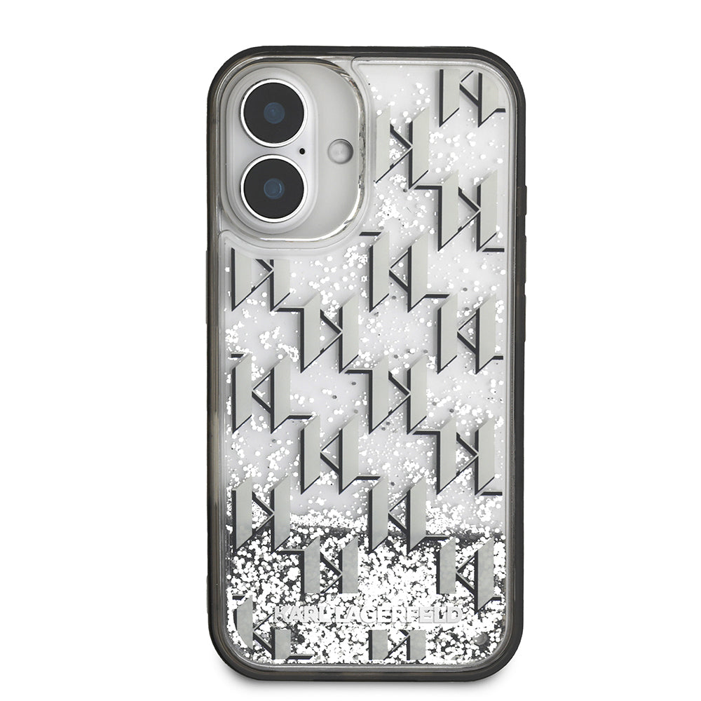iPhone 16 Kılıf Karl Lagerfeld Orijinal Lisanslı Simli KL Yazılı Monogram Gradient Kılıf