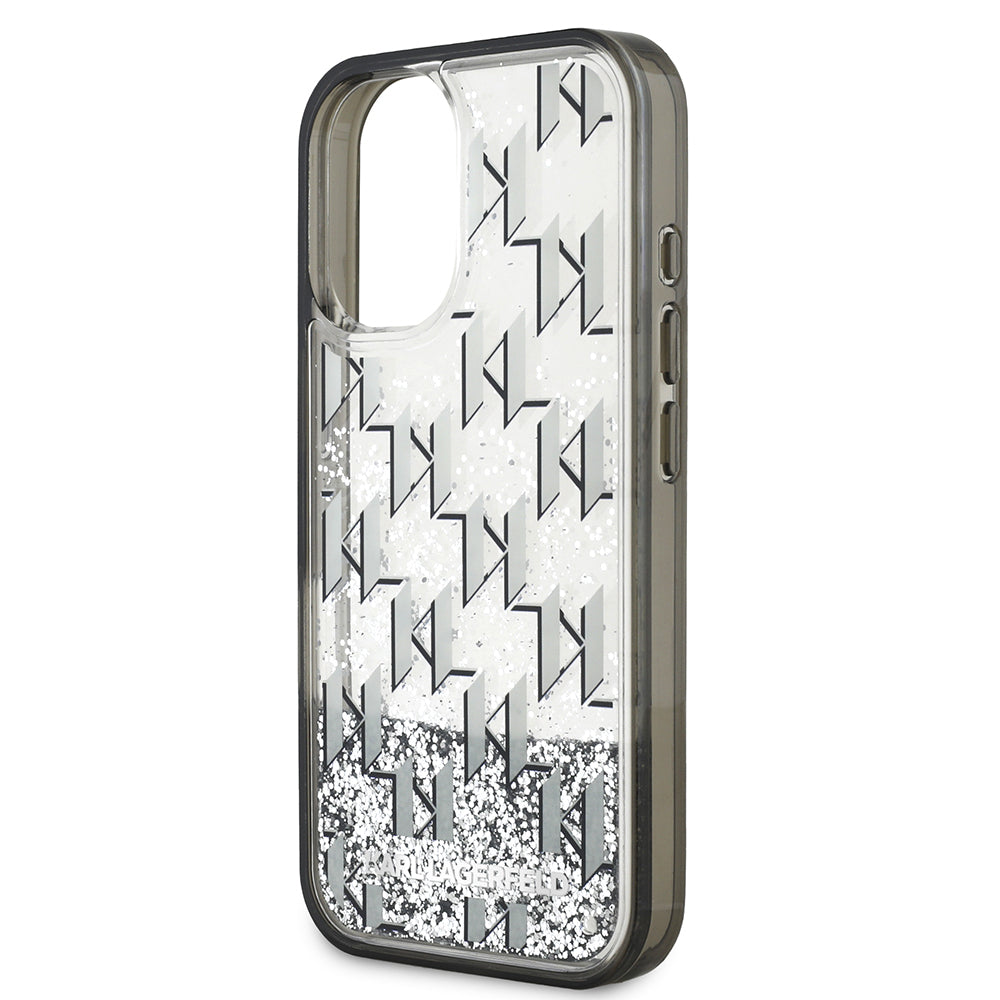 iPhone 16 Kılıf Karl Lagerfeld Orijinal Lisanslı Simli KL Yazılı Monogram Gradient Kılıf