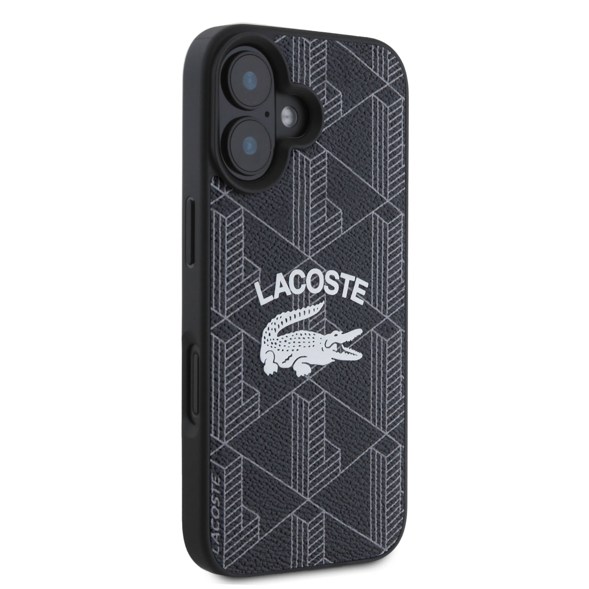 iPhone 16 Kılıf Lacoste Orijinal Lisanslı M-safe Şarj Özellikli Mono Vintage Logo Kılıf