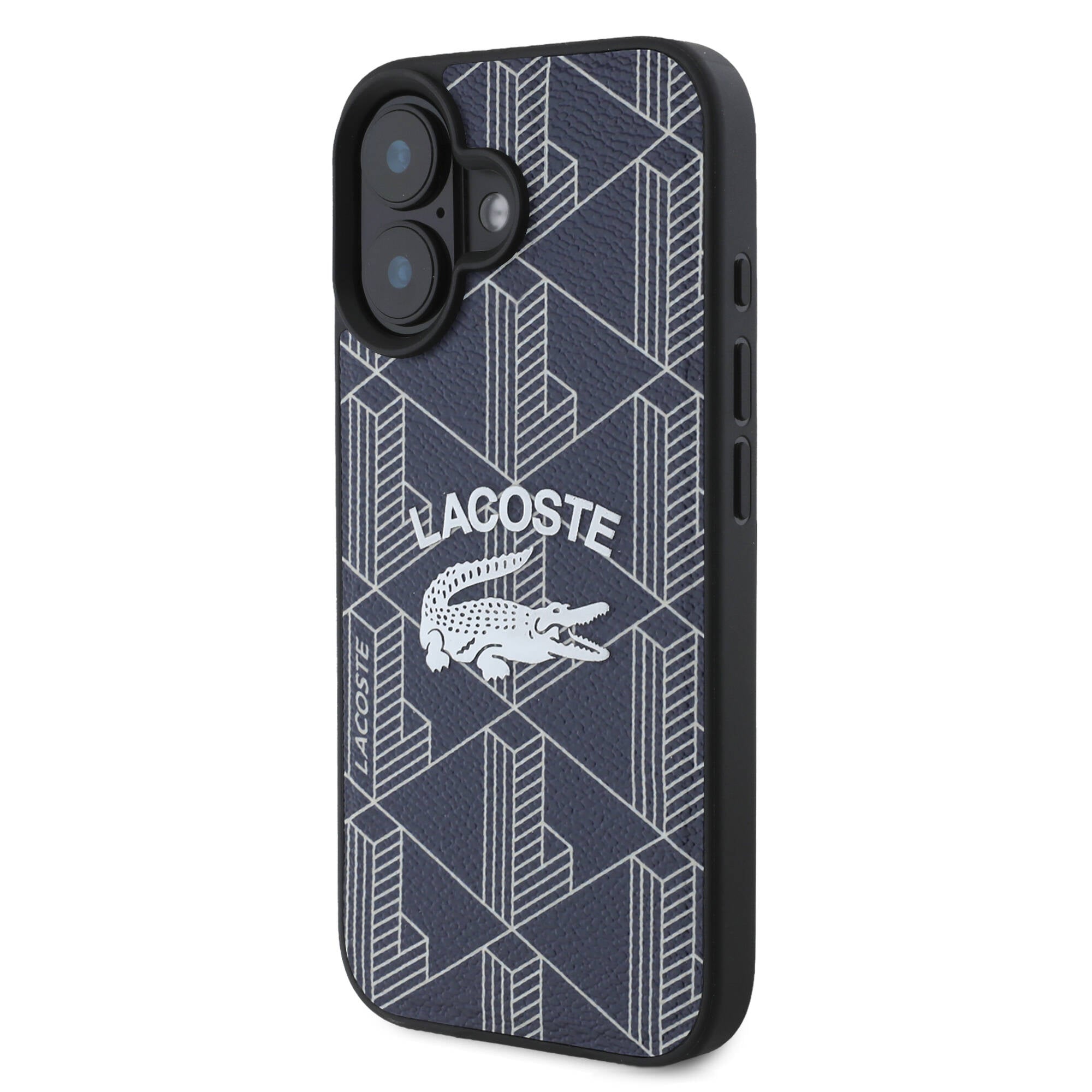 iPhone 16 Kılıf Lacoste Orijinal Lisanslı M-safe Şarj Özellikli Mono Vintage Logo Kılıf