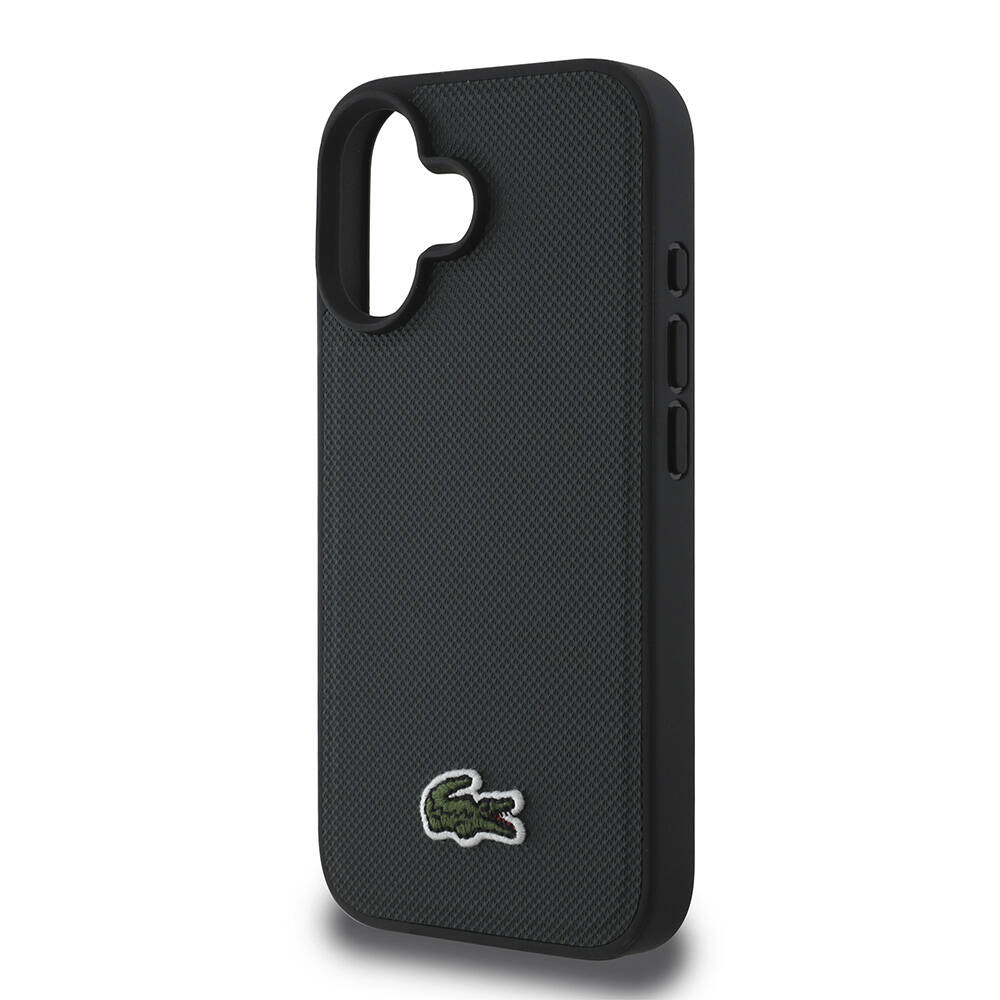 iPhone 16 Kılıf Lacoste orijinal Lisanslı PU Pike Desenli Arka Yüzey İkonik Timsah Dokuma Logolu Kılıf