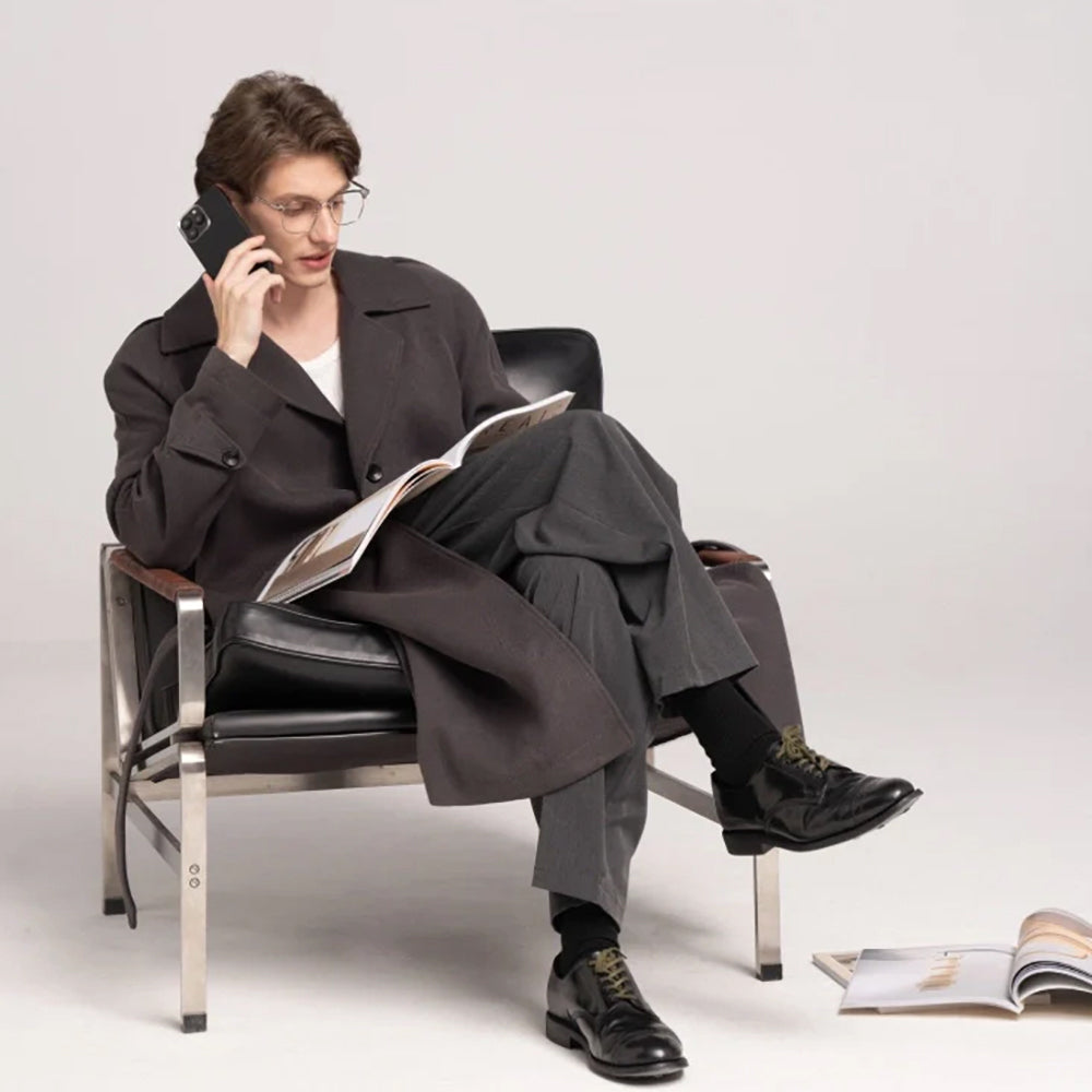 iPhone 16 Kılıf M-safe Şarj Özellikli 600D Aramid Fiber Pitaka Ultra-Slim Classic Serisi Black-Grey Twill Kılıf