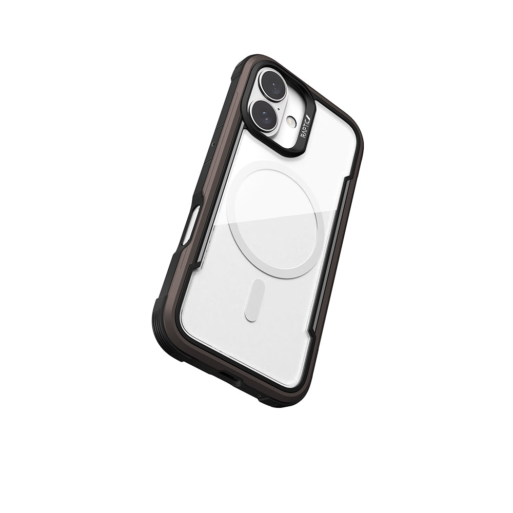 iPhone 16 Kılıf M-safe Şarj Özellikli Airbagli Raptic Shield Serisi Şeffaf Arka Yüzey Kılıf