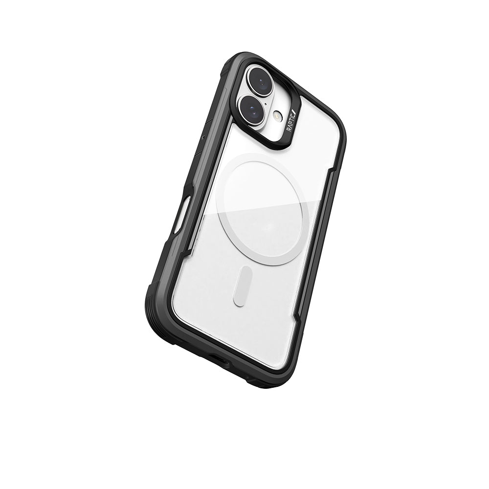 iPhone 16 Kılıf M-safe Şarj Özellikli Airbagli Raptic Shield Serisi Şeffaf Arka Yüzey Kılıf